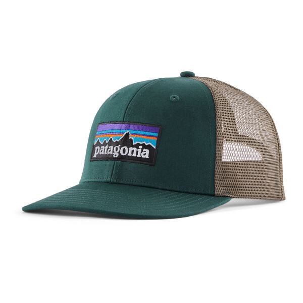 P-6 Logo Lopro Trucker Hat with visiera in NetPlus®, organic cotton front, recycled polyester mesh back, adjustable snap strap