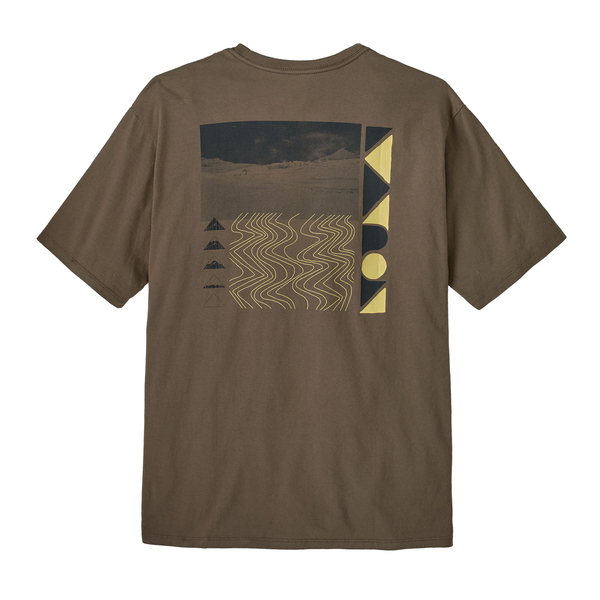 Maglietta in cotone biologico M's Driftways con grafica neve autoalimentata su t-shirt girocollo uomo.