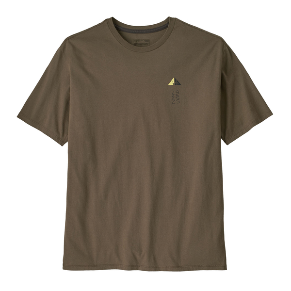 Maglietta in cotone biologico con grafica di tracce di neve autoalimentate a Z e S su t-shirt biologica da uomo Driftways