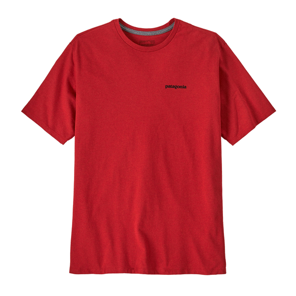 Patagonia M's P-6 Logo Responsibili-Tee eco-friendly recycled fabric T-shirt with classic graphic and Fair Trade certification