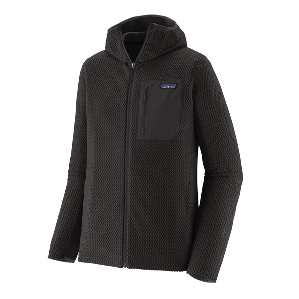 Lightweight M's R1 Air Full-Zip Hoody in breathable recycled polyester for high-impact aerobic activities