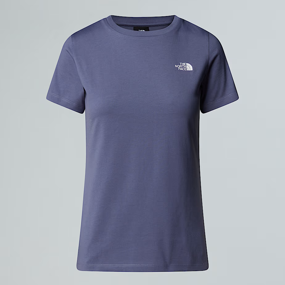 Maglietta W S/S Simple Dome Slim Tee in cotone misto estivo con logo stampato e collo a coste