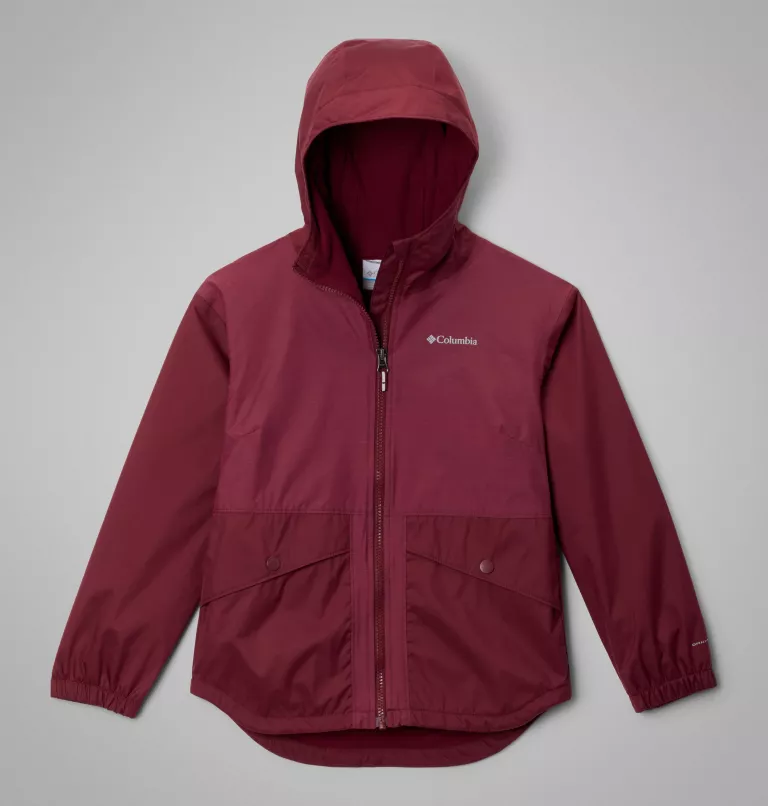 Waterproof and thermal hiking jacket for girls with adjustable hood and reflective details