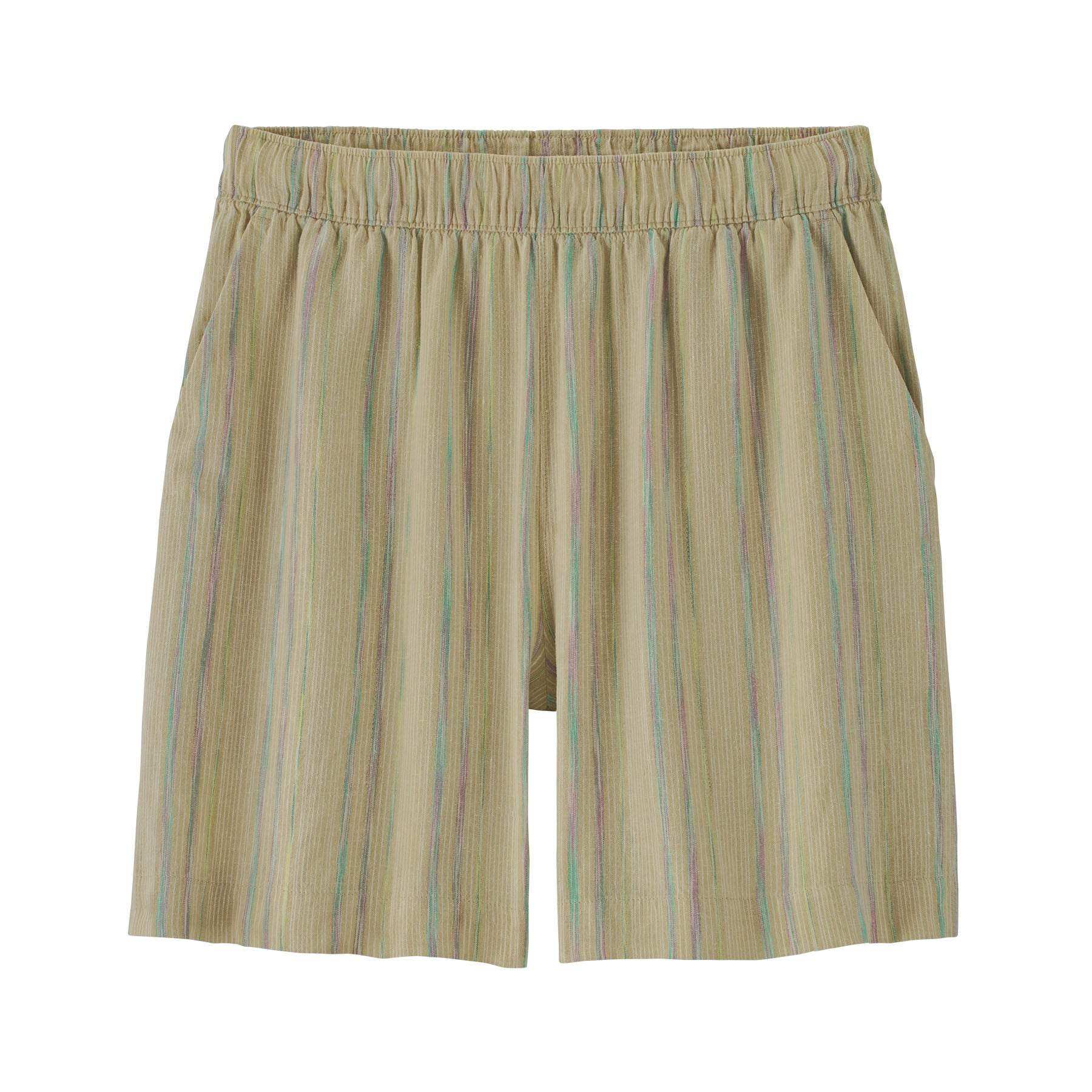 W's Garden Island Long Shorts 6 In high-waist breathable hemp and TENCEL lyocell blend with elastic waistband