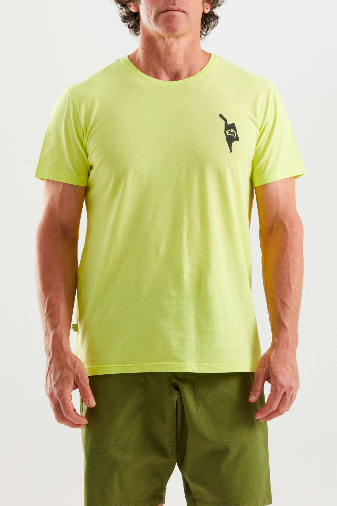 T-shirt jersey leggero in cotone biologico per outdoor e climbing con stampa originale made in Italy