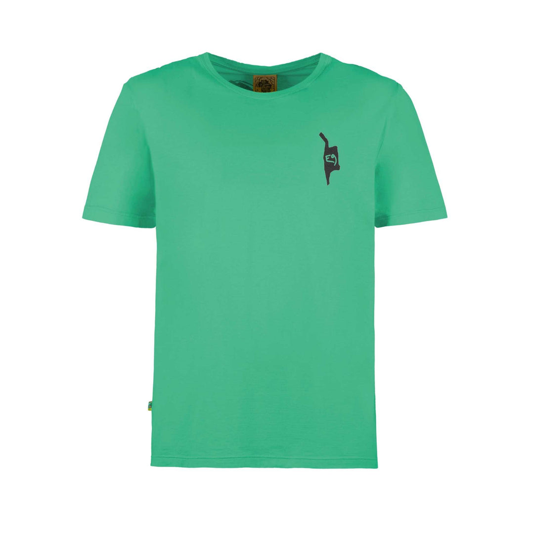 T-shirt jersey leggero in cotone biologico con logo originale per outdoor e climbing, vestibilità regular fit, made in Italy