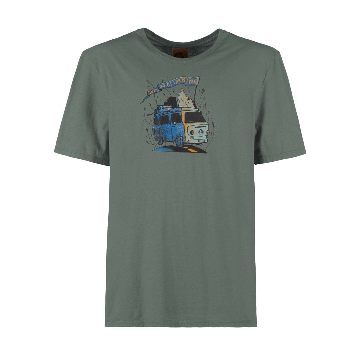 Camiseta ligera de punto de algodón orgánico con estampado original, comodidad y corte regular, hecha en Italia