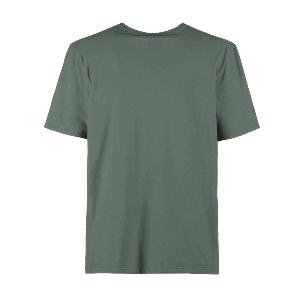 Camiseta ligera de punto de algodón orgánico con estampado original y corte regular hecha en Italia