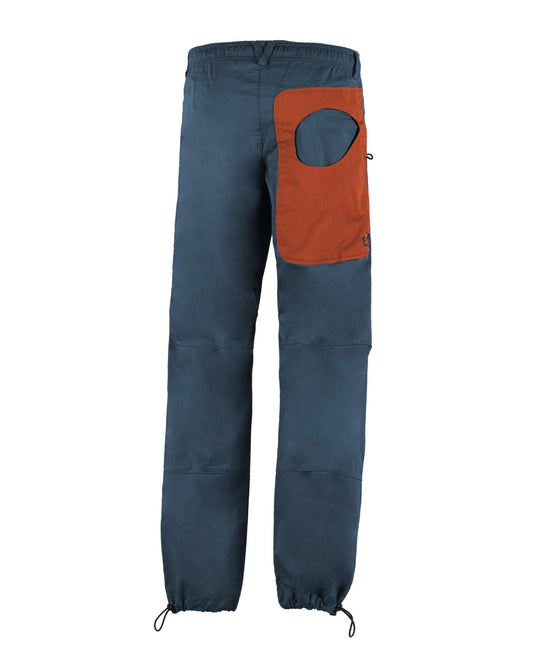 Pantaloni outdoor in cotone biologico elasticizzato slim fit con tasche colorate e vita regolabile per arrampicata e attività all'aperto