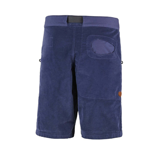 Rondo Belt Short VS shorts in organic cotton corduroy with adjustable integrated belt and eco-leather detail, designed for outdoor climbing.