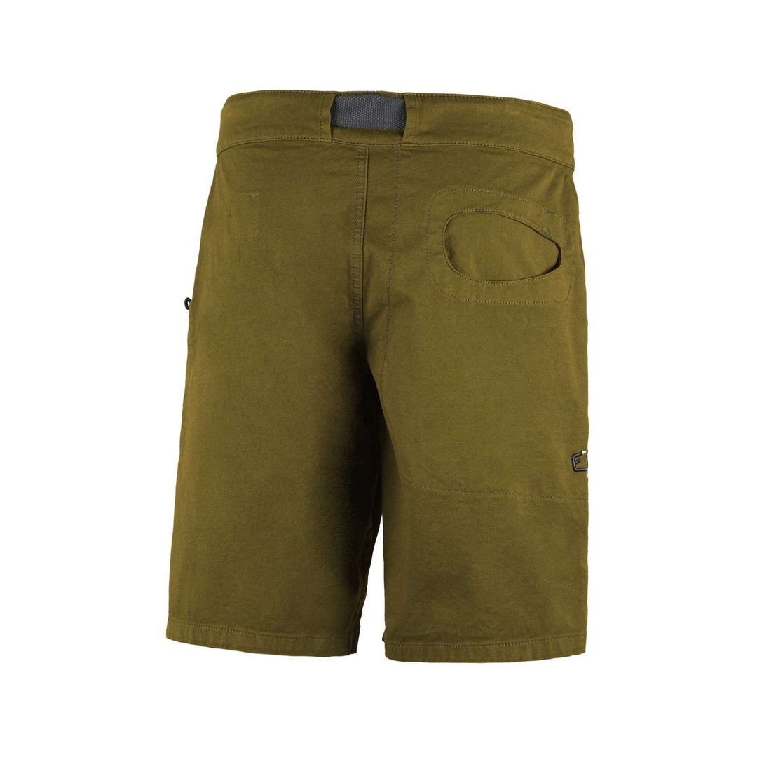 Shorts outdoor e climbing in cotone biologico con cintura regolabile e ricamo logo, vestibilità regular fit, Made in Italy
