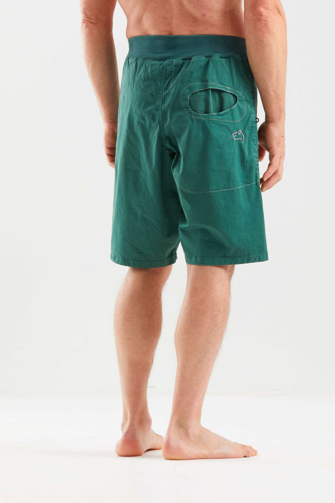 Rondo Short 2.2 urban climbing shorts in stretchy organic cotton gabardine with printed fabric pockets and adjustable waist