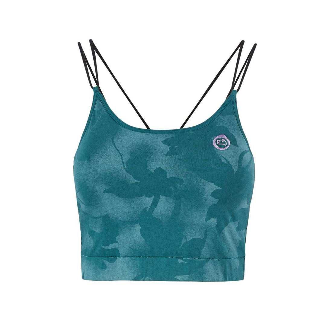 Bra in cotone biologico con coppe removibili, tessuto stampato e ricamo, comfort eccellente e vestibilità fitted made in Italy