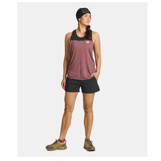 150 MERINO COOL Logo Top in Arctic Grey with sustainable cooling and durable merino blend for women