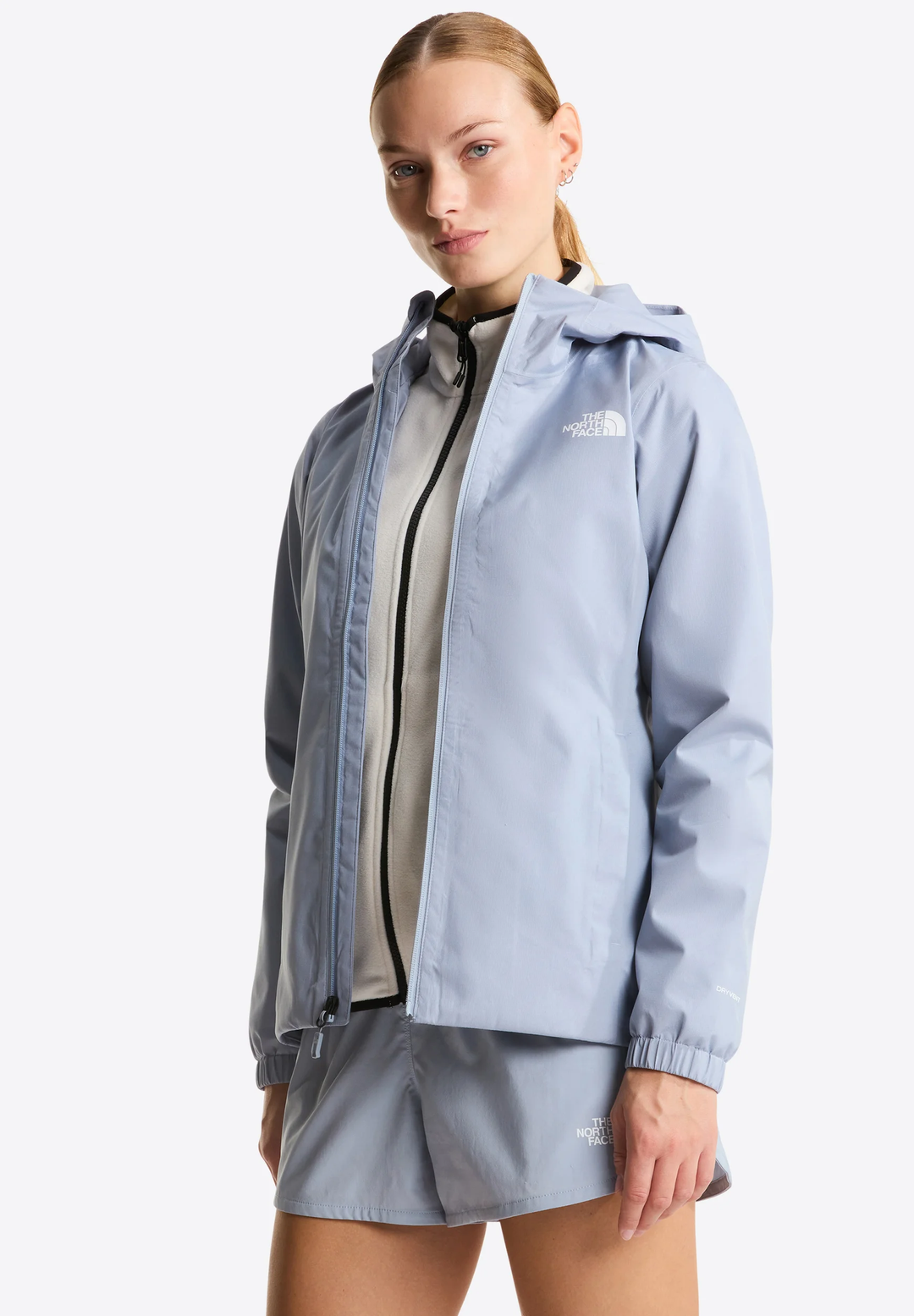 The North Face W Quest Mono Jacket for women with waterproof DryVent technology and adjustable hood