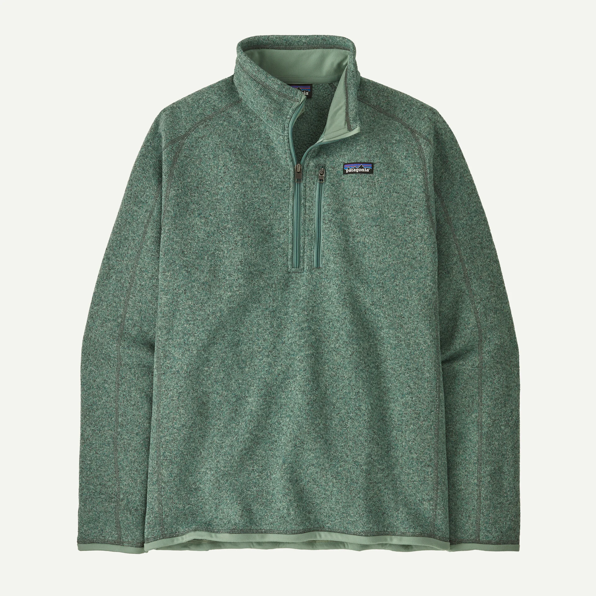 M's Better Sweater 1/4 zip recycled polyester fleece jacket with raglan sleeves and chest zip pocket