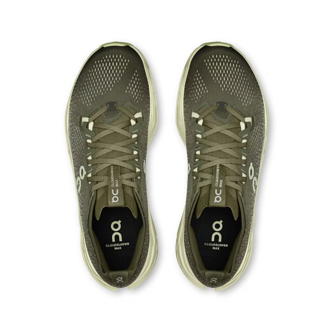 Cloudsurfer Max M running shoe with CloudTec Phase, Helion foam, breathable mesh, and red-gold details