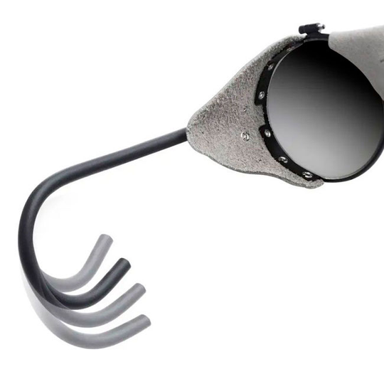 VERMONT - VERT FONCE classic round alpine sunglasses with leather side shields and anti-slip wraparound arms