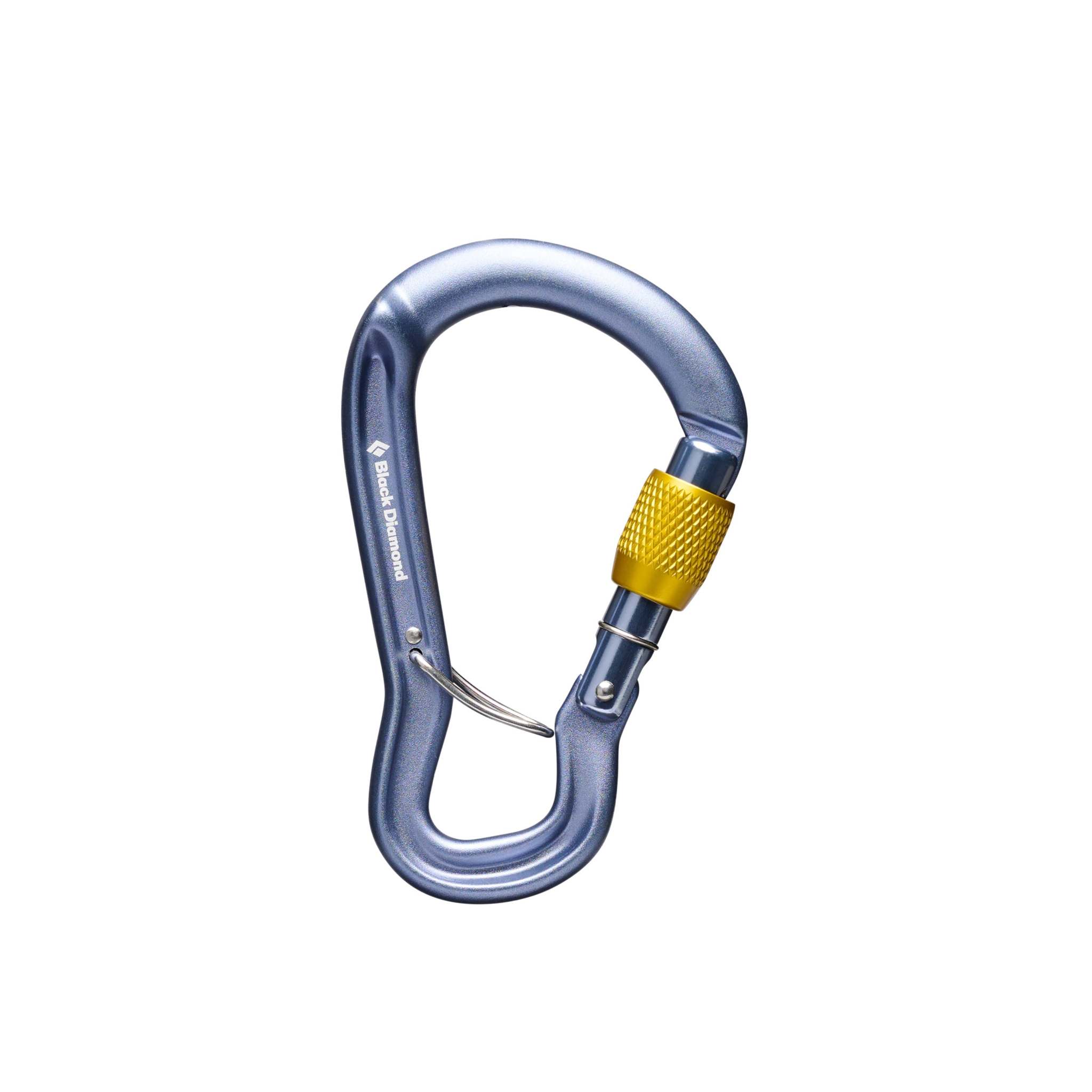 Black Diamond GridLock Screwgate carabiner with innovative anti-rotation design for climbing safety