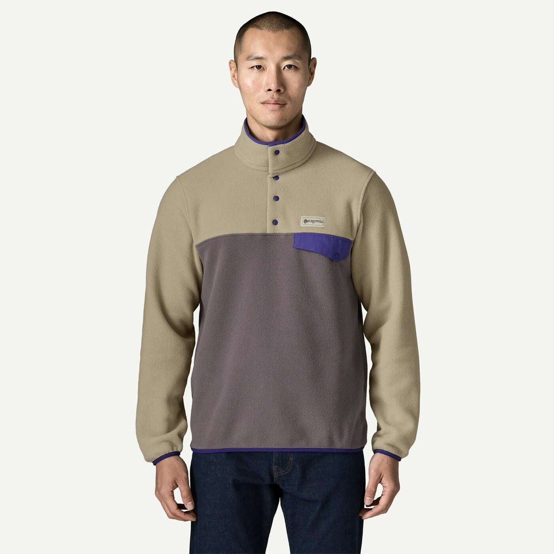 Patagonia Lightweight Synchilla Snap-T May Grey - indossato davanti