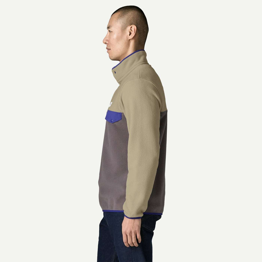 Patagonia Lightweight Synchilla Snap-T May Grey - indossato di lato
