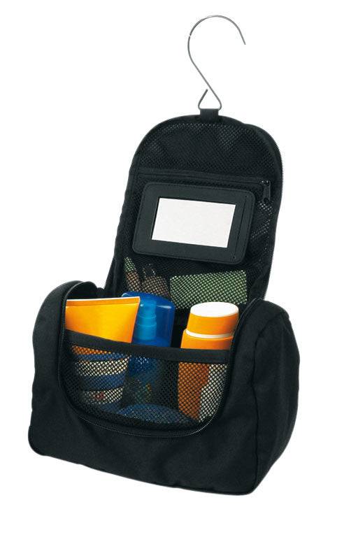 Necessaire cosmetic elegante con prodotti per il trucco organizzati