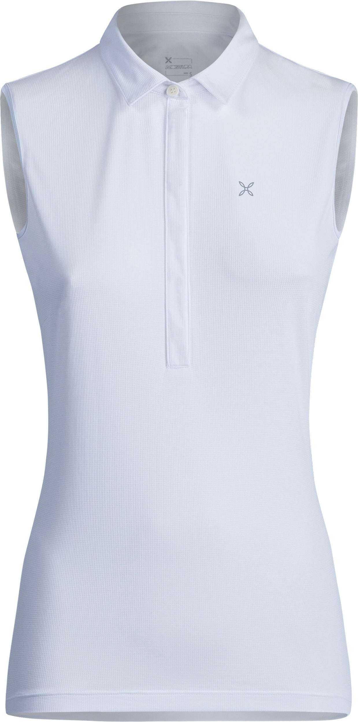 Woman wearing Summer Play Canotta UV protection quick-dry polo tank top for outdoor activities