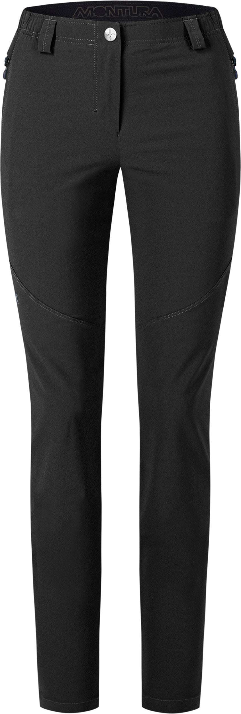 Women's Focus Pants, breathable, water-repellent, flexible black trekking wear.