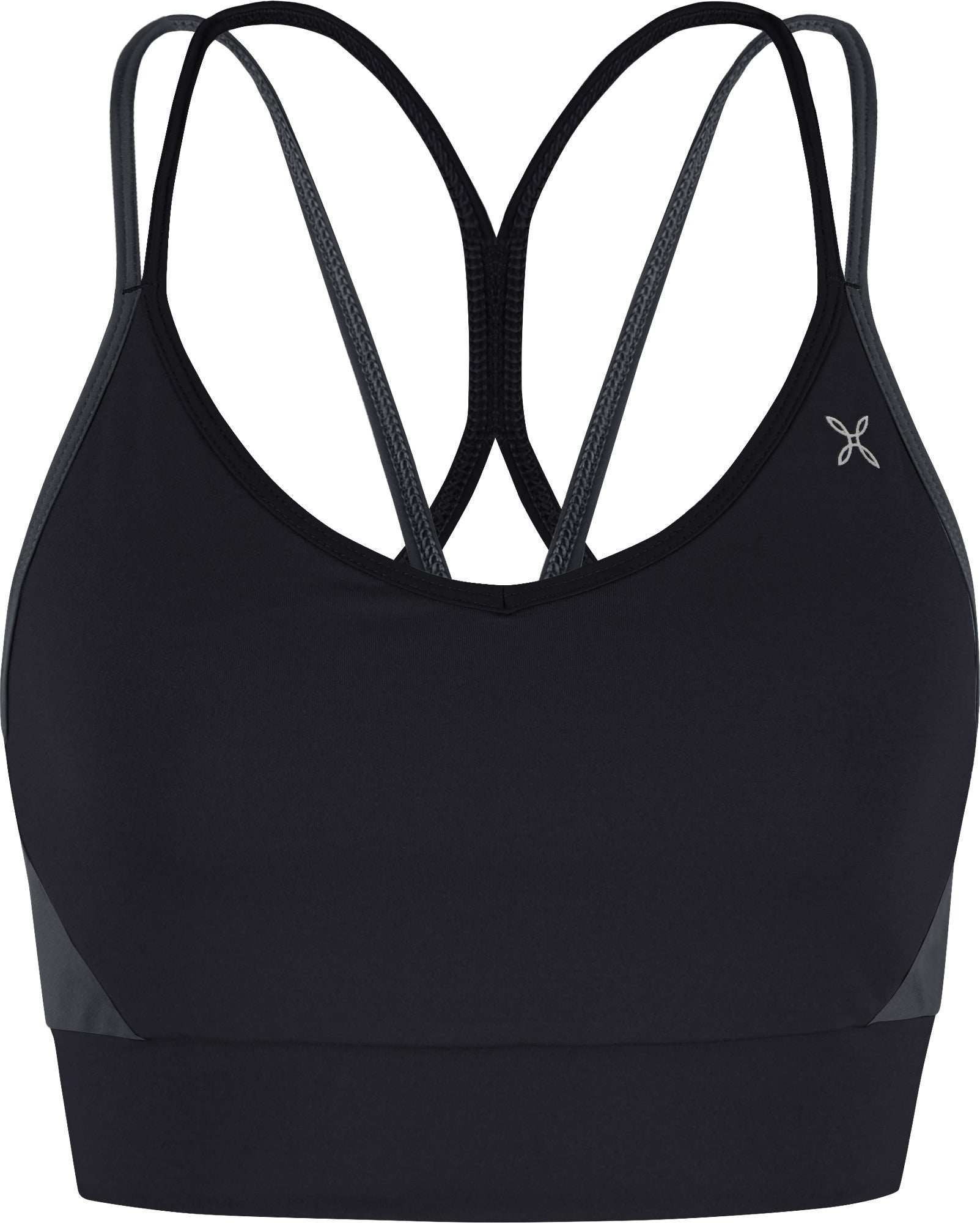 Crimp Cross Bra Woman, high-support sports bra, breathable, stretchy nylon jersey, ideal for outdoor sports.