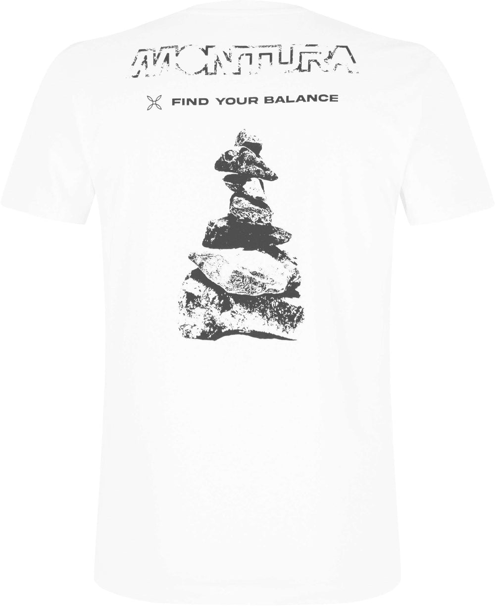 Camiseta de hombre Balance de algodón orgánico con estampado rockero y logo Montura, ligera y transpirable para el verano