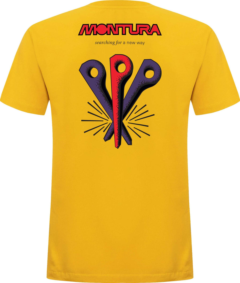 Men's Pitons T-Shirt made of stretch organic cotton jersey, breathable and lightweight for climbing and outdoor activities