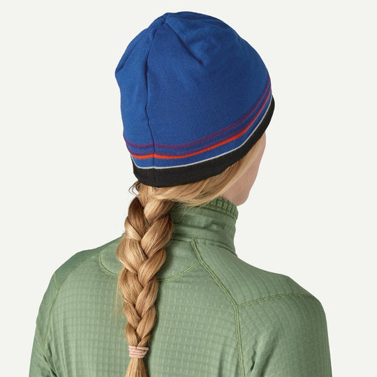 Patagonia Beanie Hat Classic Fitz Roy: Andes Blue - indossato dietro