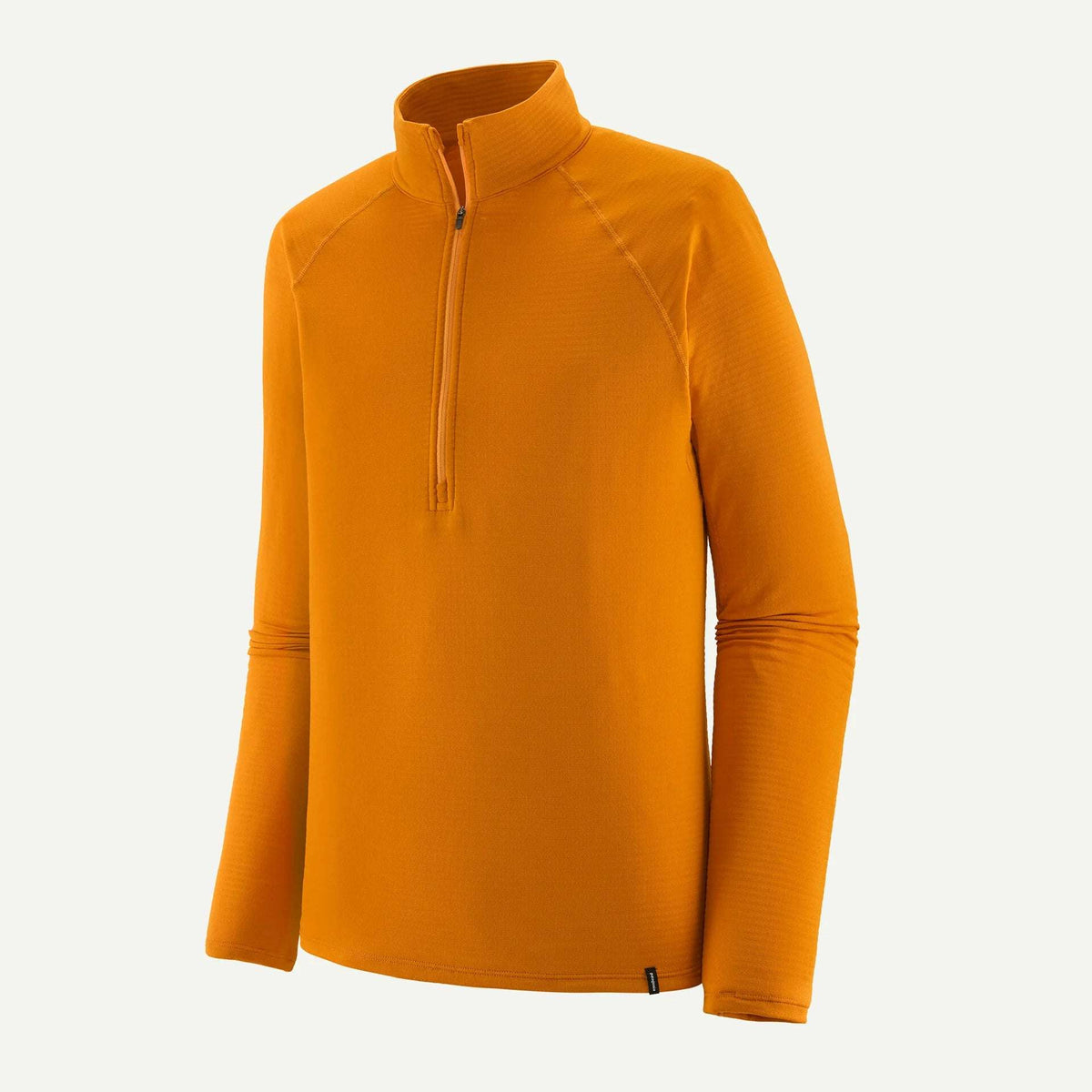 Patagonia M's Cap Tw Zip Neck: maglia color ocra con zip al collo