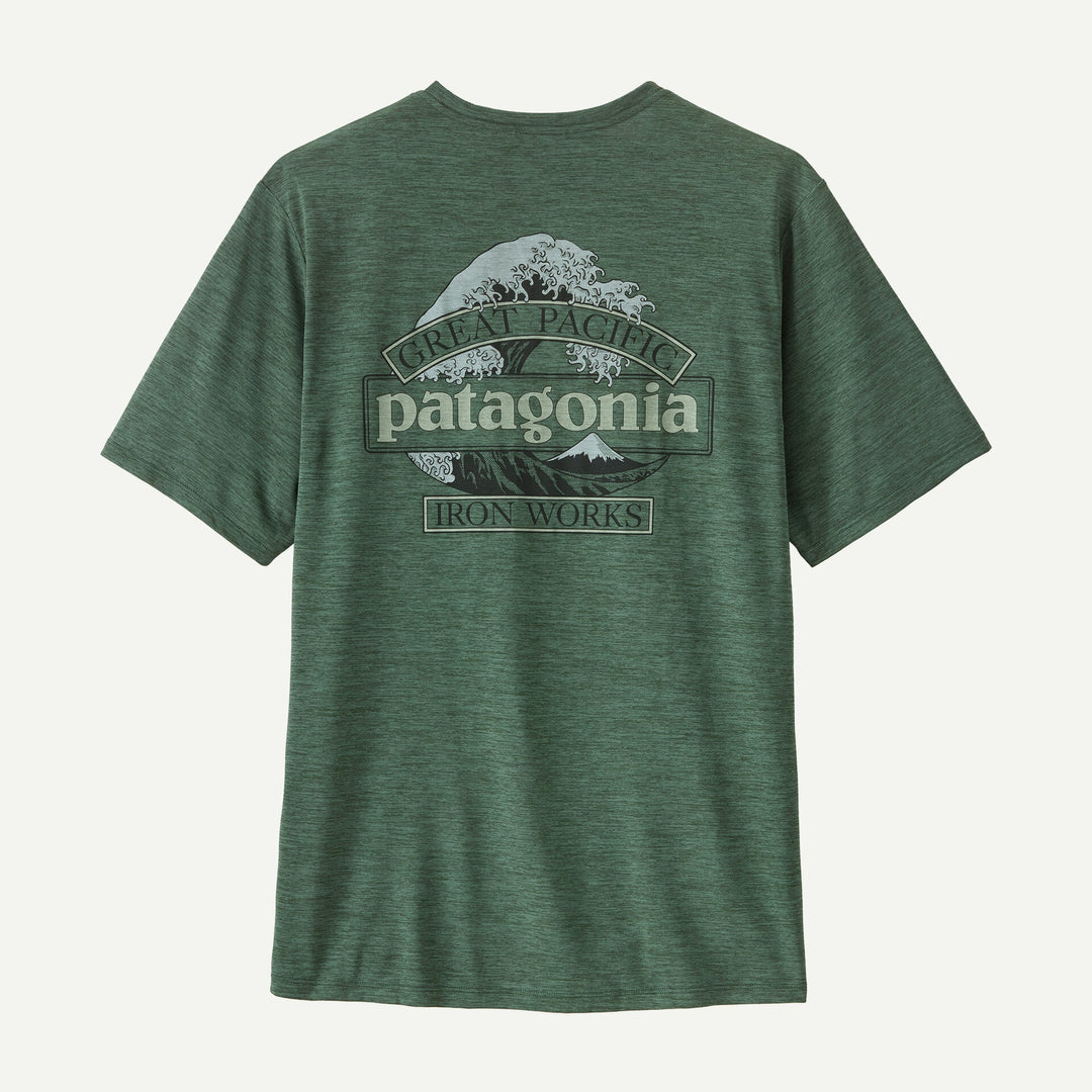 Patagonia Men's Capilene Cool Daily Shirt Great Waves Canopy Green - fronte