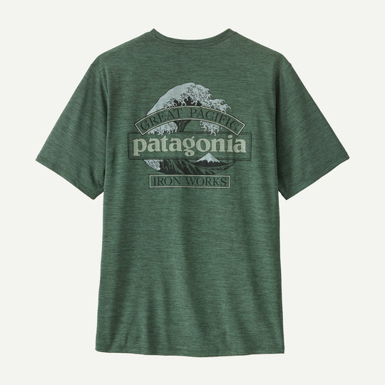Patagonia Men's Capilene Cool Daily Shirt Great Waves Canopy Green - fronte