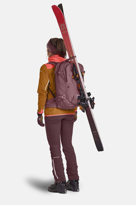 Versatile Haute Route 30 S ski touring backpack with ski attachment.