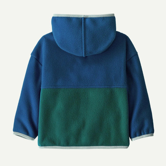 Felpa con cappuccio Baby Synch in pile di poliestere riciclato per bambini, calda e confortevole con zip intera e tasche scaldamani