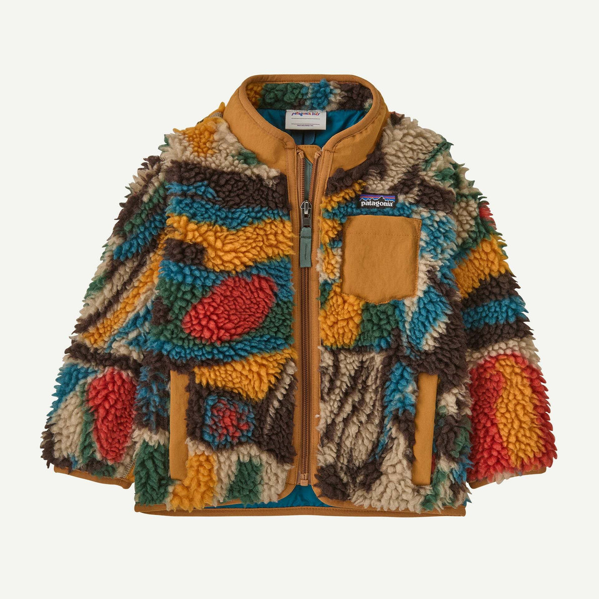 Patagonia Baby Retro-X Jacket Let's Chat More Den Brown - fronte