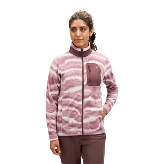 Black Diamond Women's Rift Full-Zip Fleece Jacket Quartzite/Meadow Rose - vista principale
