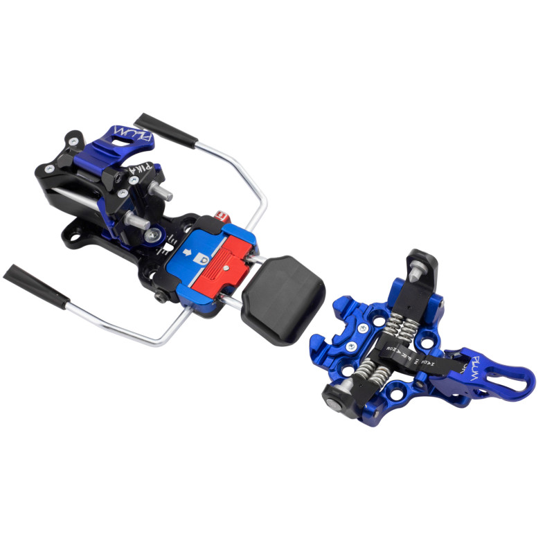 Pika ski binding with 90 mm stopper attachment.