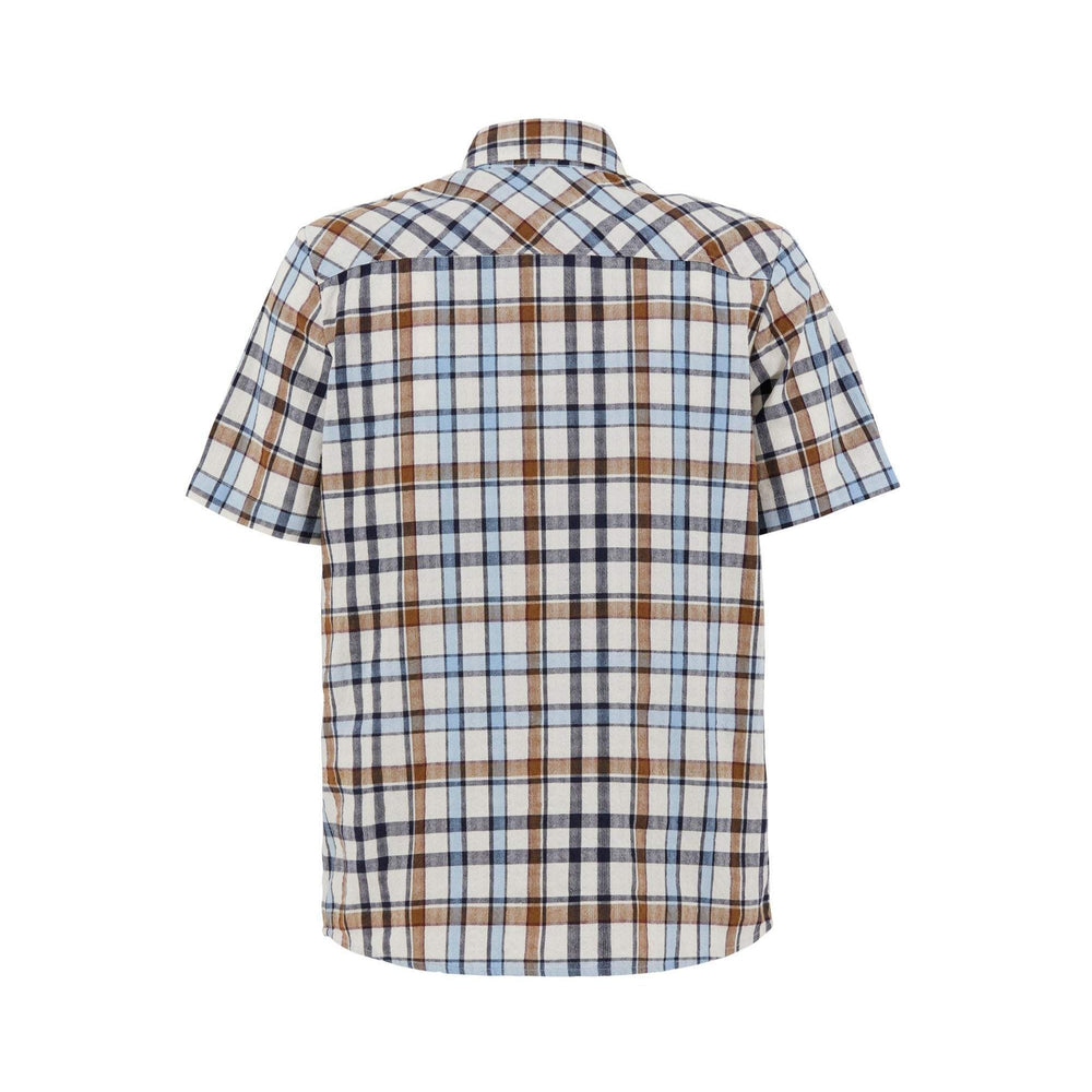 Plaid cotton shirt with front pocket and patch, regular fit, made in Italy.