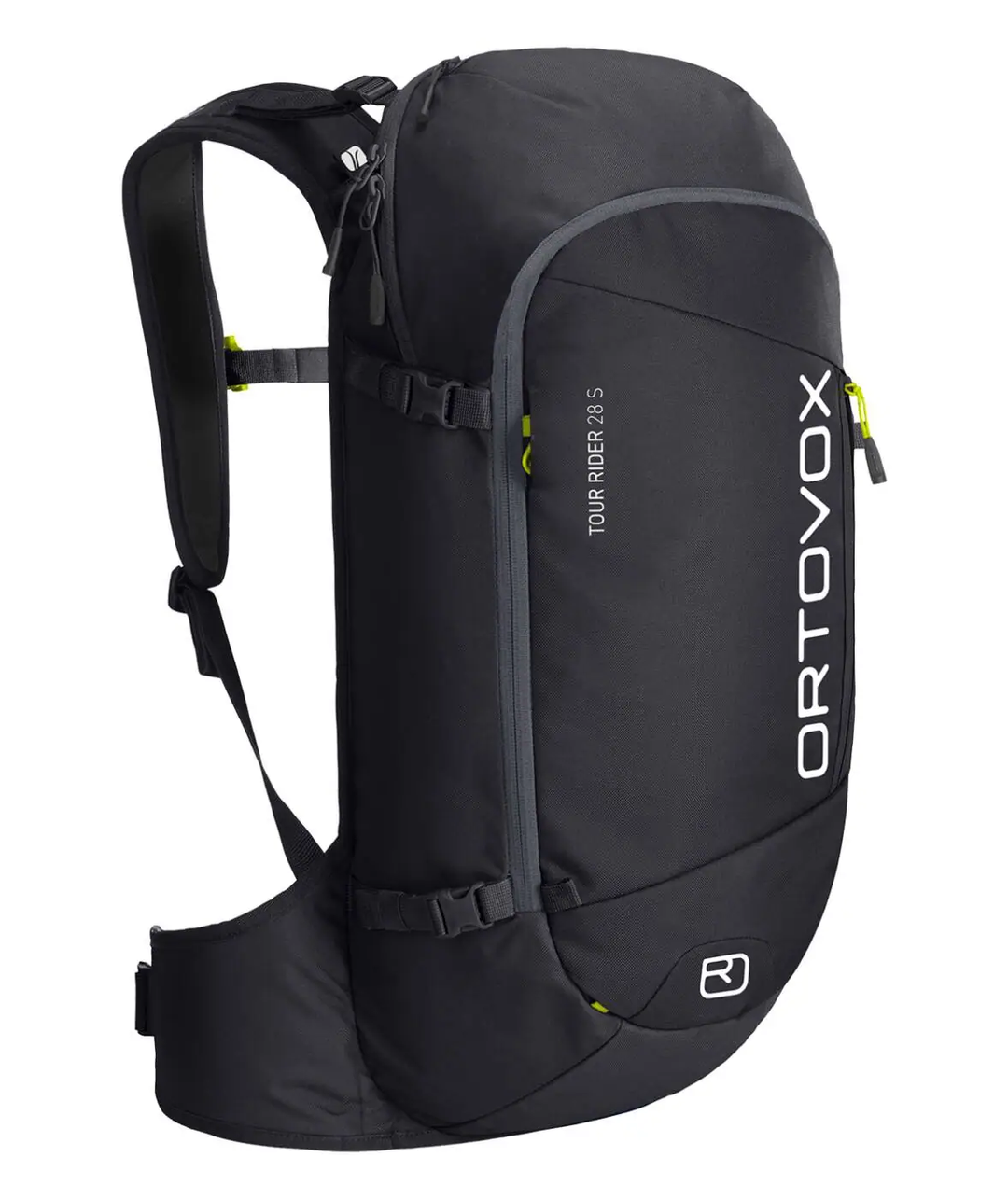 Tour Rider 28S technical all-mountain skiing backpack for long alpine days with ergonomic fit and multiple fastening options