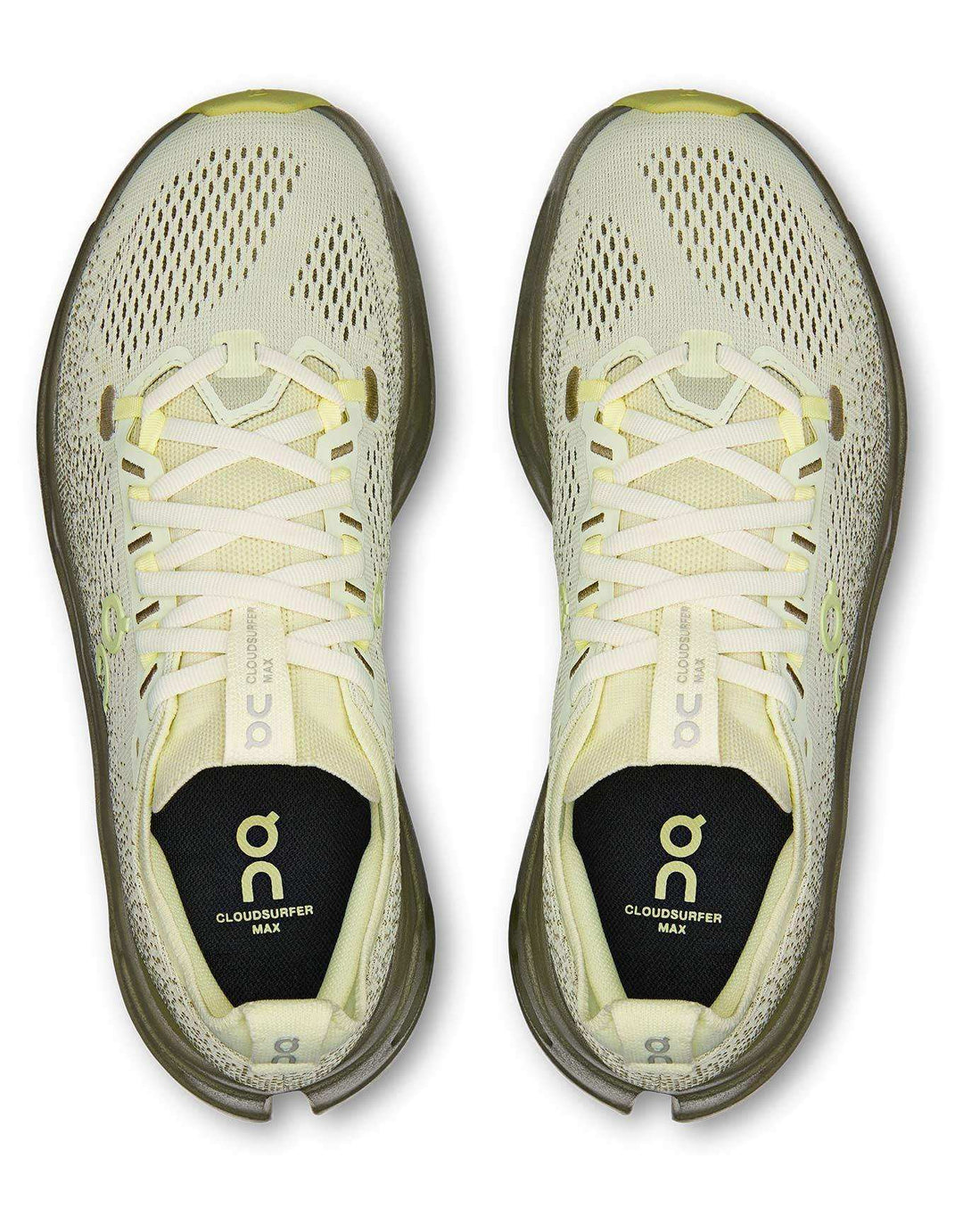 Cloudsurfer Max W running shoe with dual CloudTec Phase layers, Helion foam, breathable mesh upper, and gold-red details