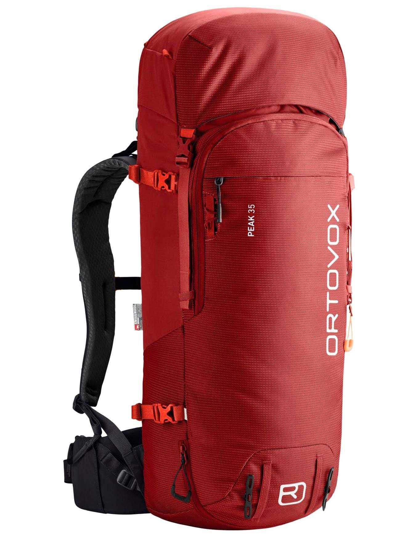 Zaino multifunzionale Peak 35 per alpinismo con comfort Swisswool 3D e attacchi sci e snowboard