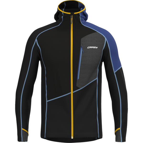 Pull Traverse man jacket for trekking and hiking, featuring a lightweight Endurance Light fabric, front zipper, elastic hood, and reflective logos.