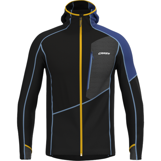 Pull Traverse man jacket for trekking and hiking, featuring a lightweight Endurance Light fabric, front zipper, elastic hood, and reflective logos.