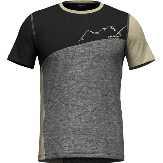 T-shirt Gulliver con taglio geometrico e tessuto naturale di canapa colorato a contrasto