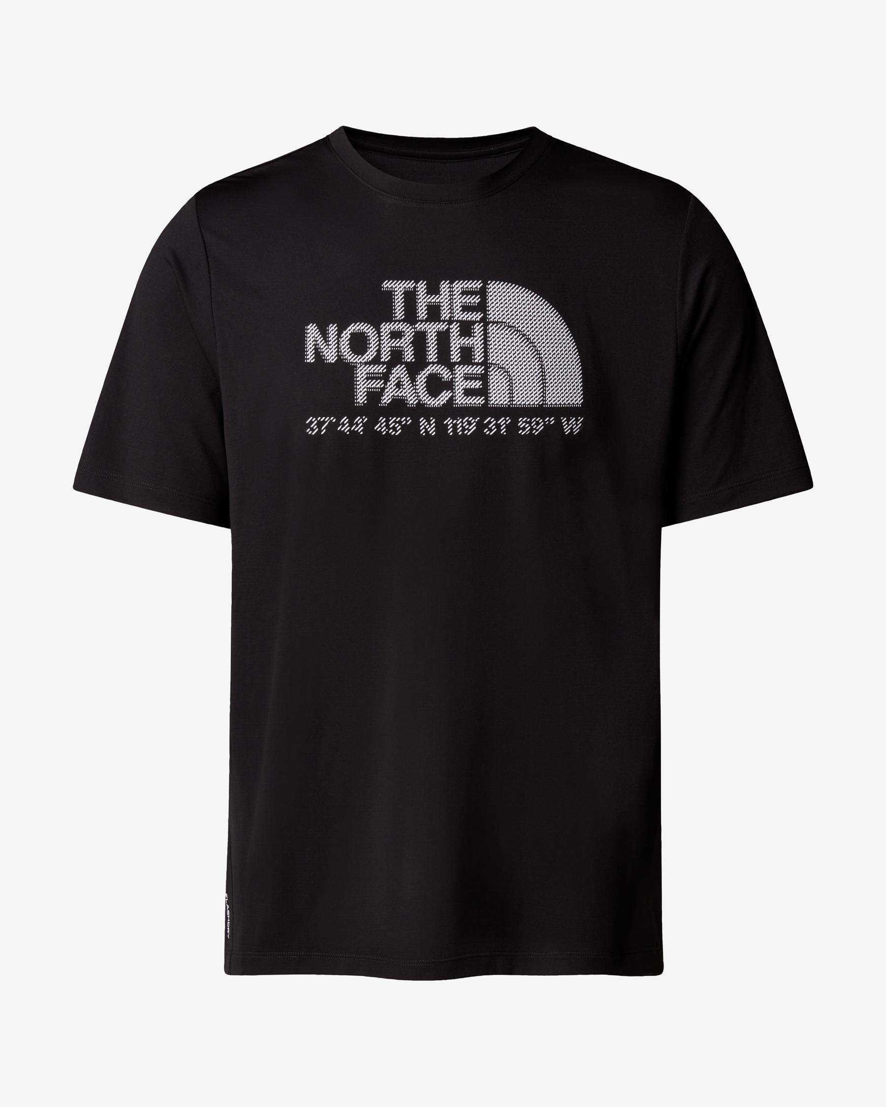 Men's Ma 24/7 Logo Graphic short sleeve tee by The North Face for mountain hiking, moisture-wicking and breathable