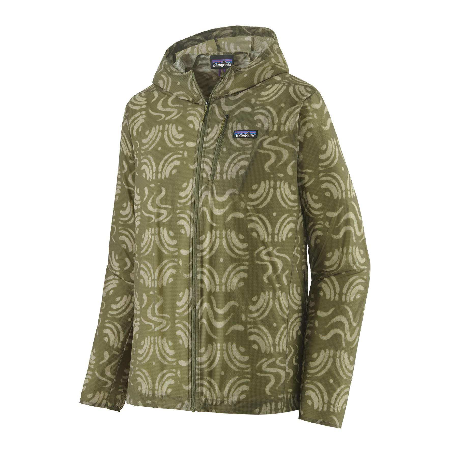 Giacca in nylon riciclato leggera con cappuccio regolabile e tasca contenitiva, impermeabile e Fair Trade Certified
