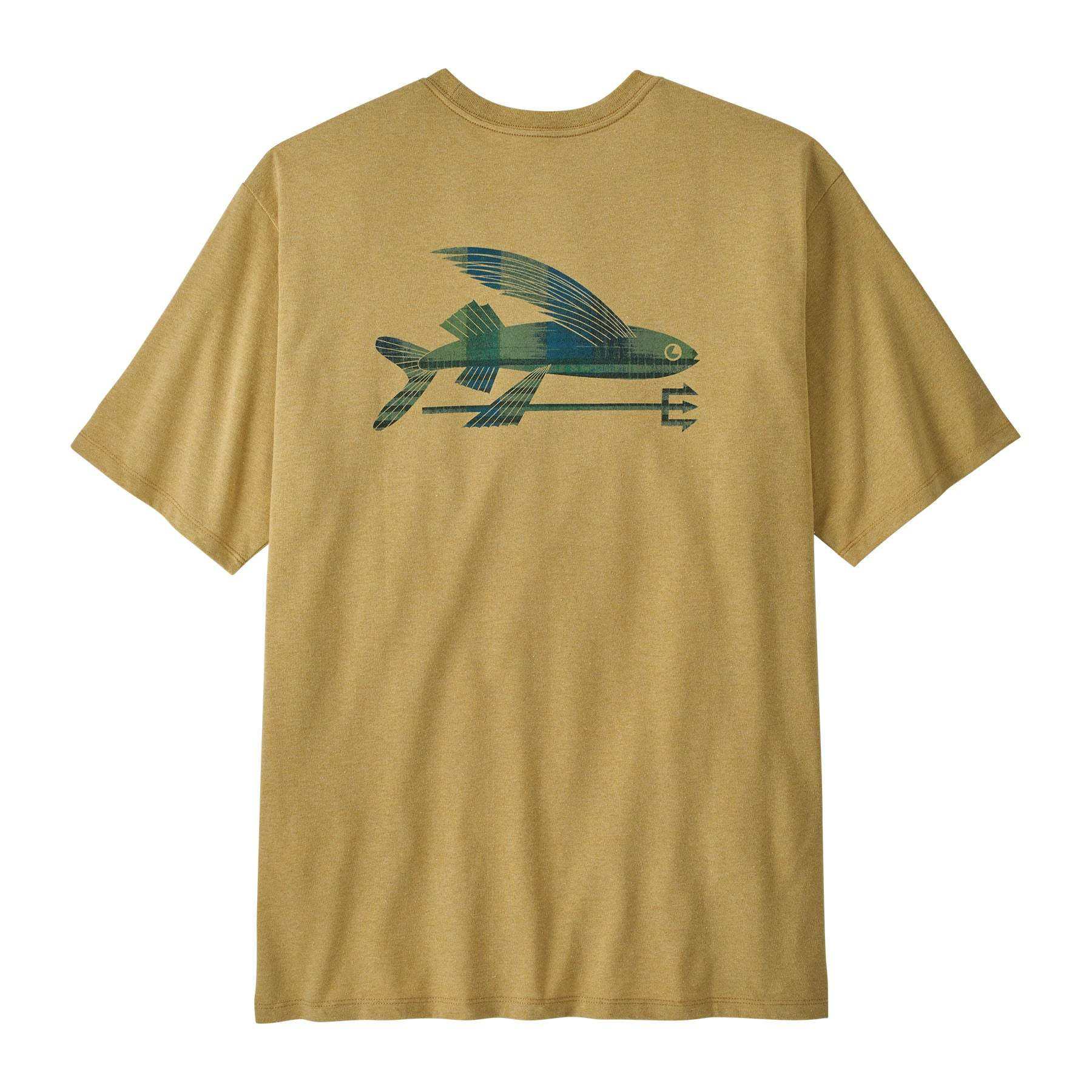 Maglietta M's Flying Fish Responsibili-Tee in cotone e poliestere riciclati con design originale e certificazione Fair Trade
